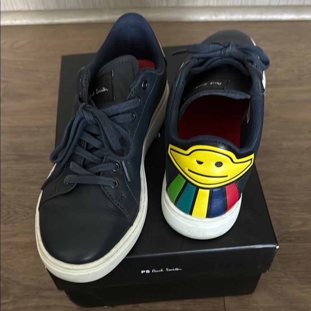 PS Paul Smith Dark Navy Sneakers with Multicolor Detail- US 7.5 (EU38)